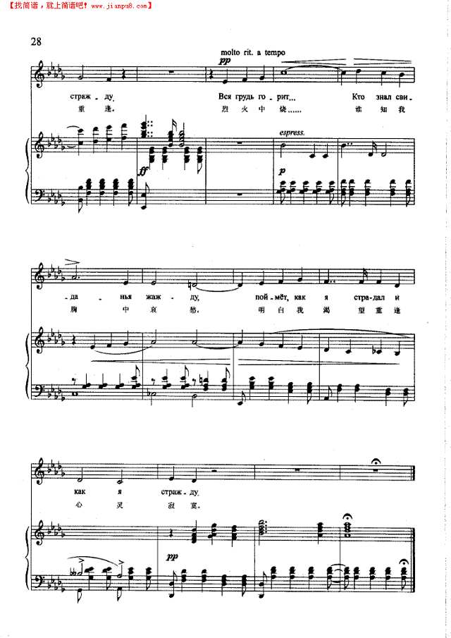 不，唯独他明白(钢伴) 歌曲类 钢琴伴奏谱钢琴谱