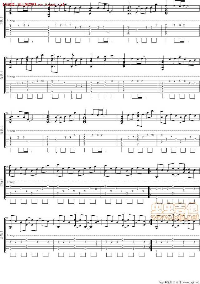 鸟之诗 动漫 吉他谱pic4 www.jianpu8.cn