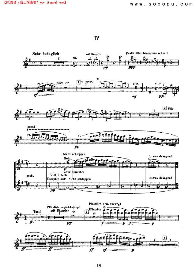 第四交响曲—独奏 弦乐类 小提琴其他曲谱
