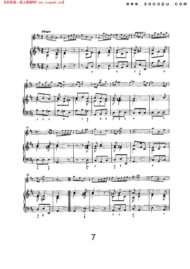 D大调第四奏鸣曲其他曲谱