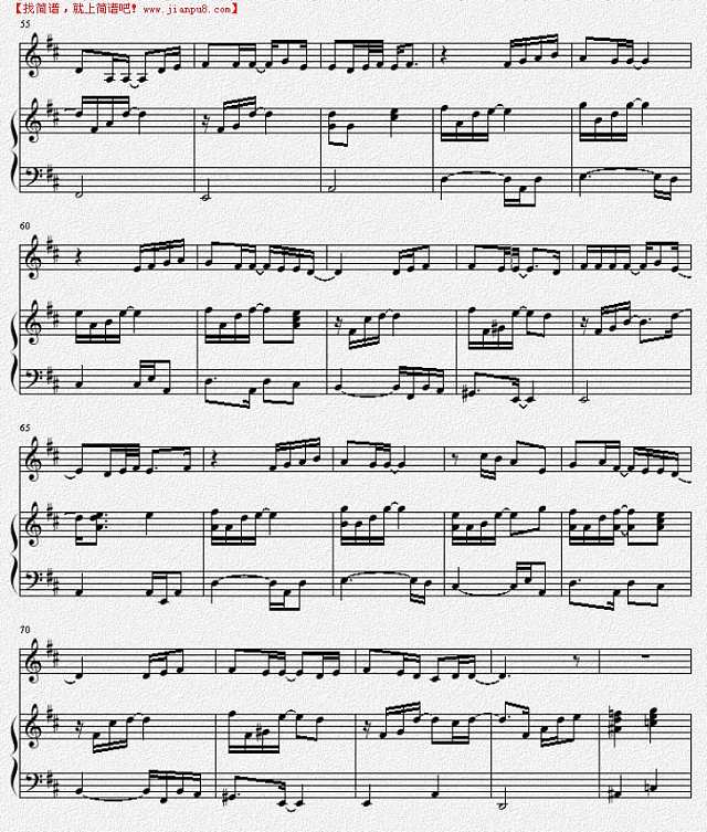 因为是女子－Kiss（线谱）[伴奏谱]简谱