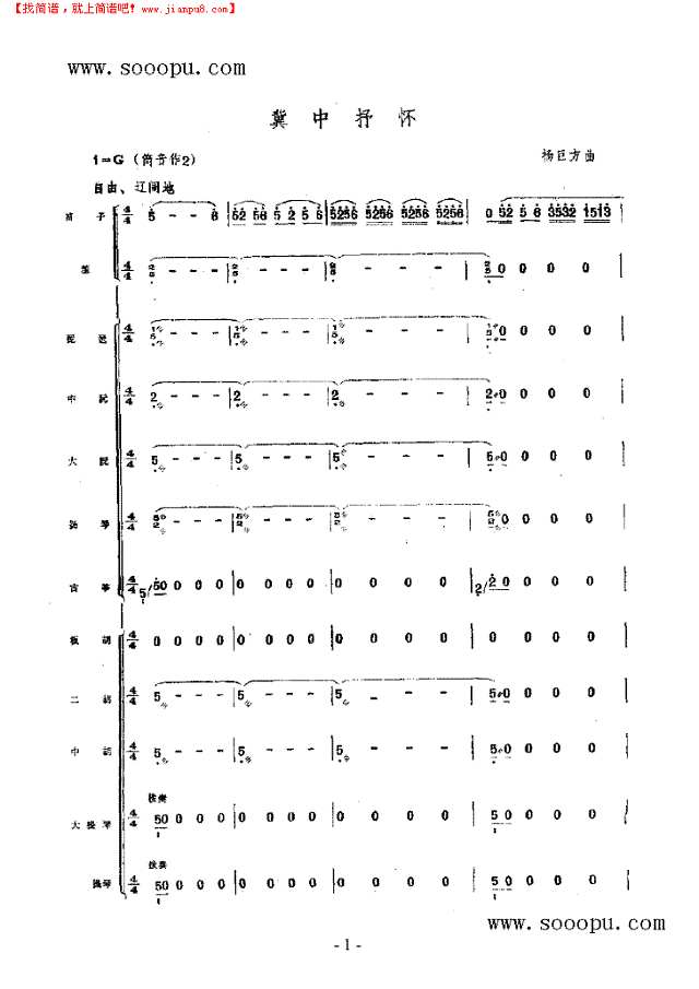 冀中抒怀 民乐类 唢呐其他曲谱