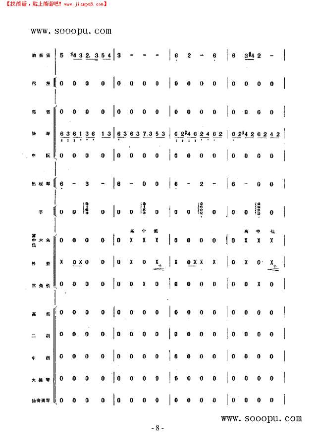 向往 民乐类 竹笛其他曲谱