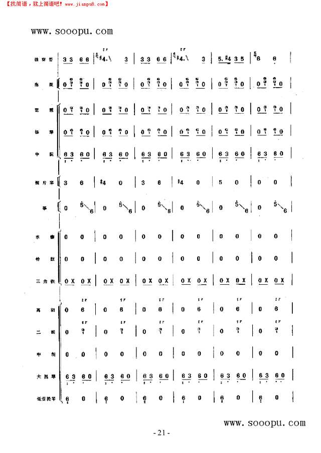 向往 民乐类 竹笛其他曲谱