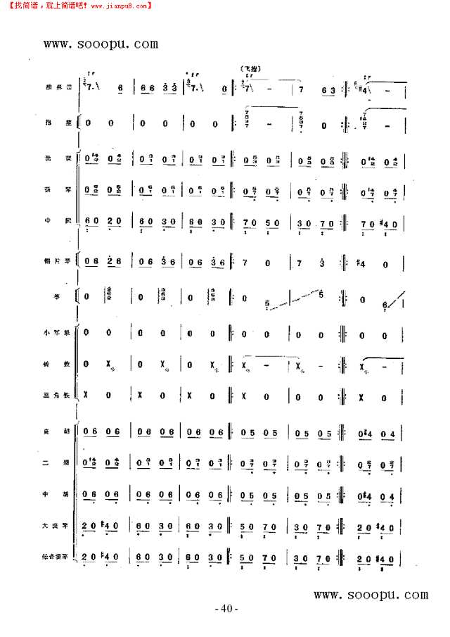 向往 民乐类 竹笛其他曲谱
