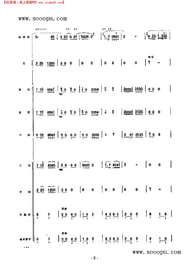 江南小调 民乐类 竹笛其他曲谱