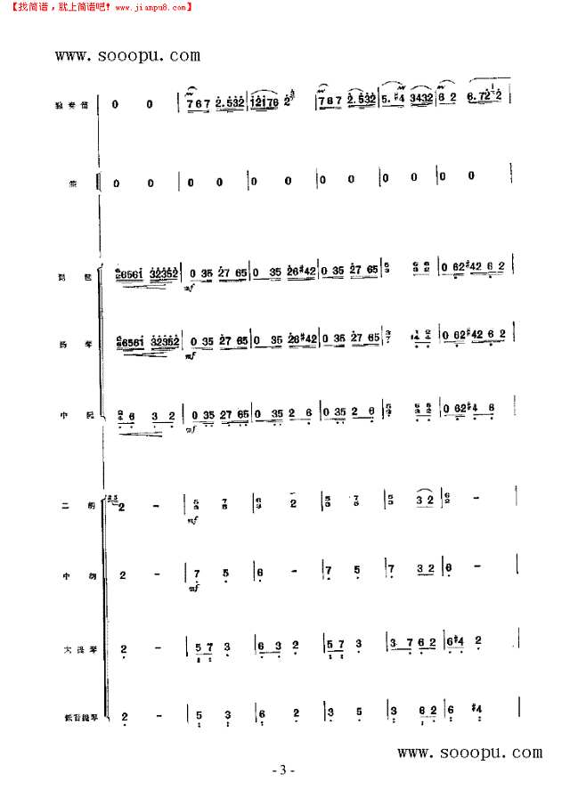 村笛 民乐类 竹笛其他曲谱