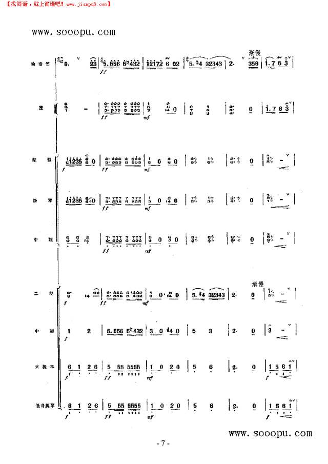村笛 民乐类 竹笛其他曲谱