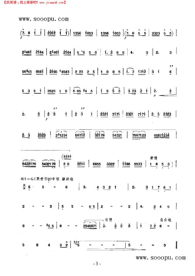 金色的海岛 民乐类 竹笛其他曲谱