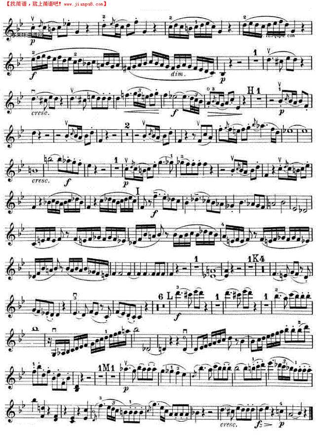 提琴三重奏 第二首 降B大调 K.502之Violin TRIO钢琴谱