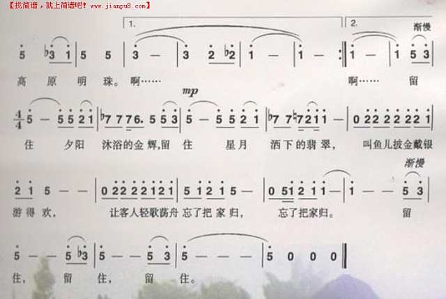 美丽的高原明珠简谱