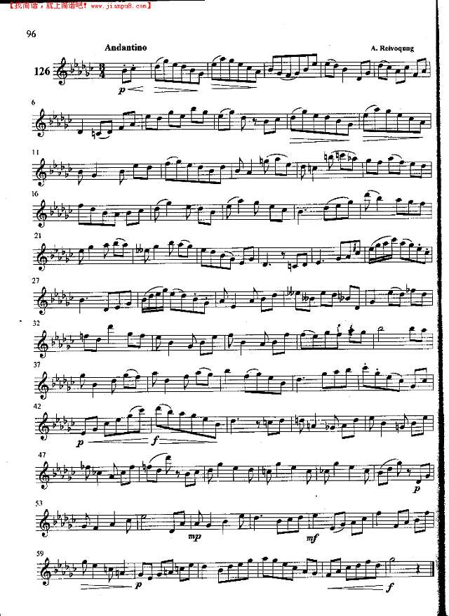 萨克斯管练习曲第100—096页萨克斯谱
