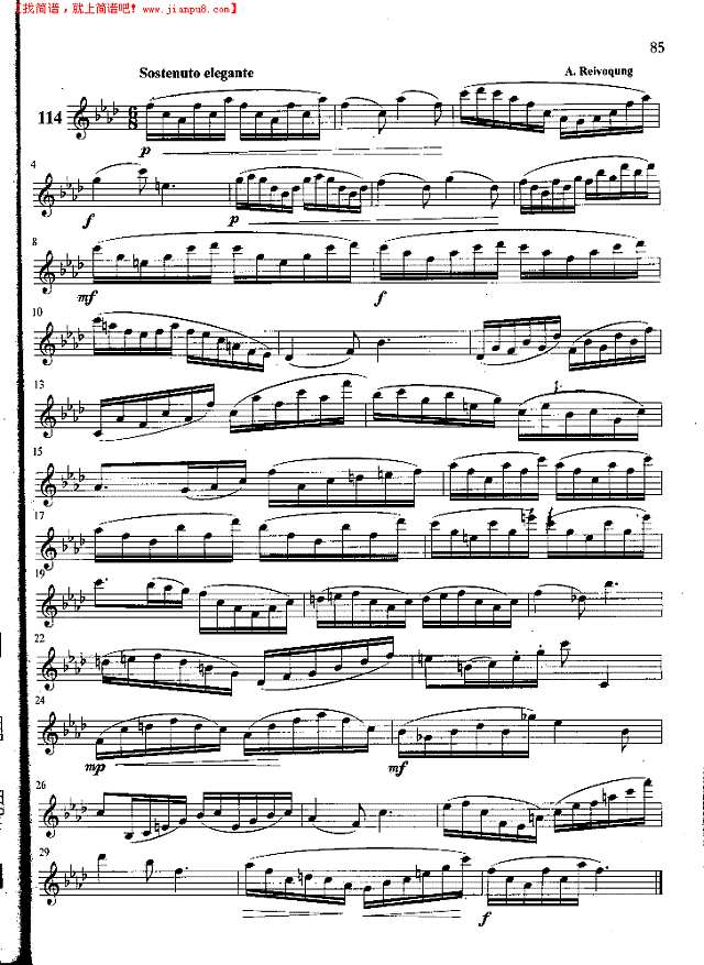 萨克斯管练习曲第100—085页萨克斯谱