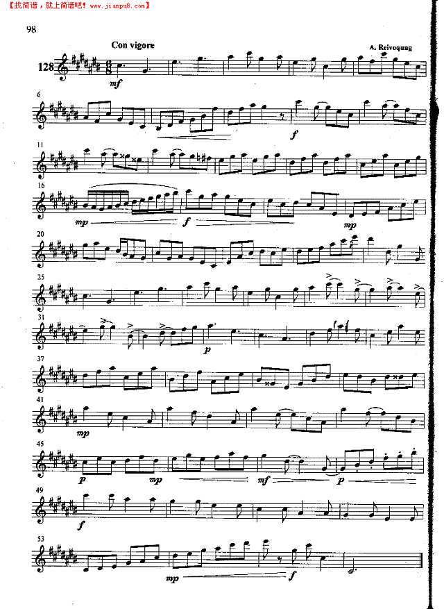 萨克斯管练习曲第100—098页萨克斯谱