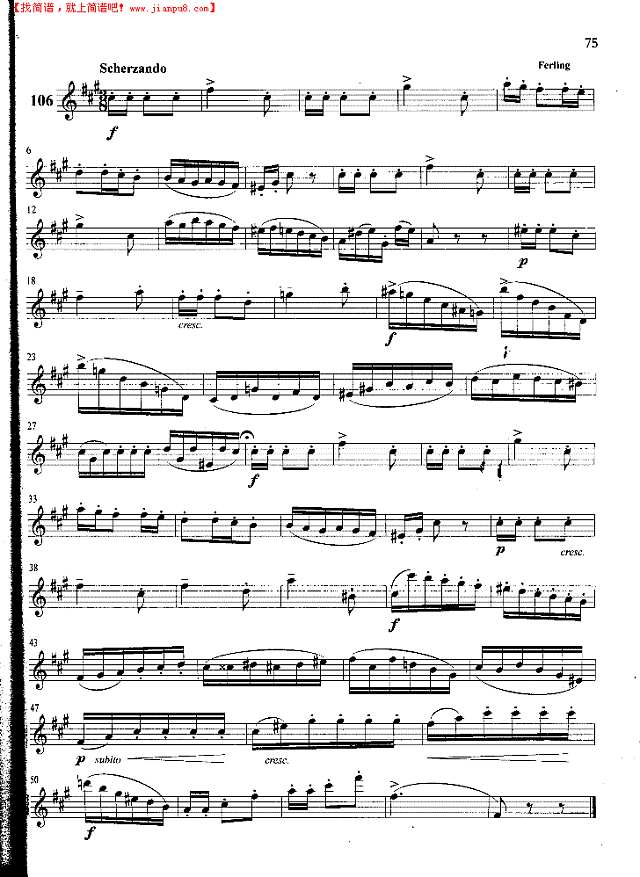 萨克斯管练习曲第100—075页萨克斯谱