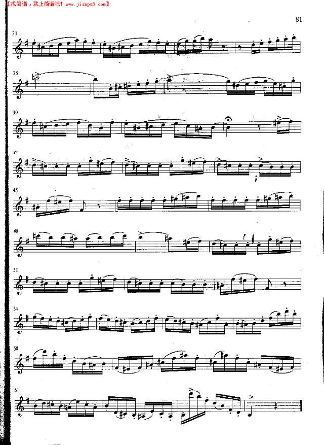 萨克斯管练习曲第100—081页萨克斯谱
