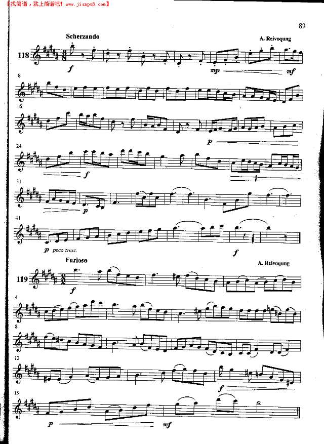 萨克斯管练习曲第100—089页萨克斯谱