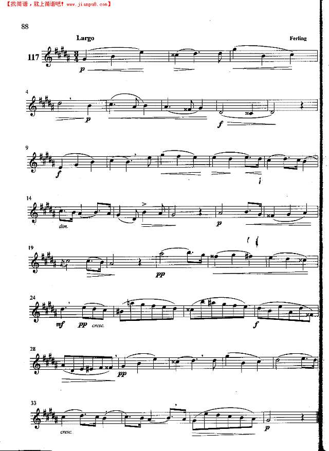 萨克斯管练习曲第100—088页萨克斯谱