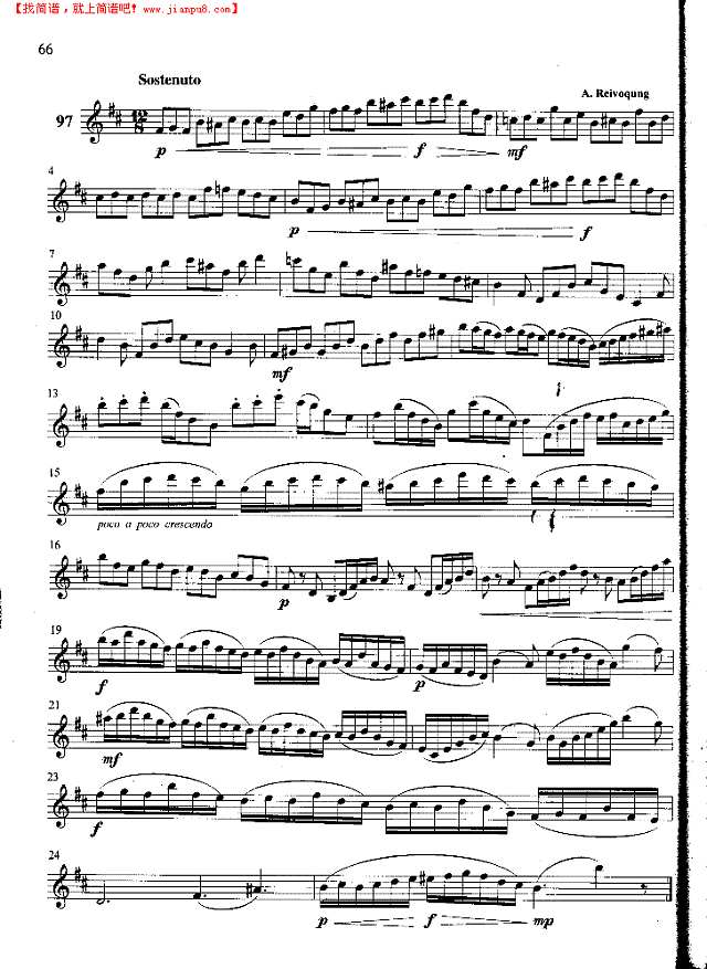 萨克斯管练习曲第100—066页萨克斯谱