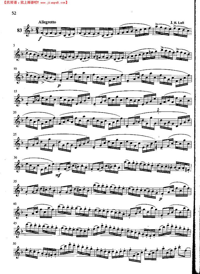 萨克斯管练习曲第100—052页萨克斯谱