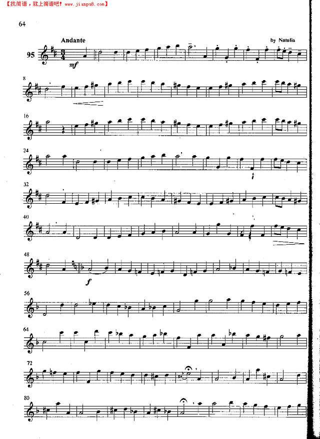 萨克斯管练习曲第100—064页萨克斯谱