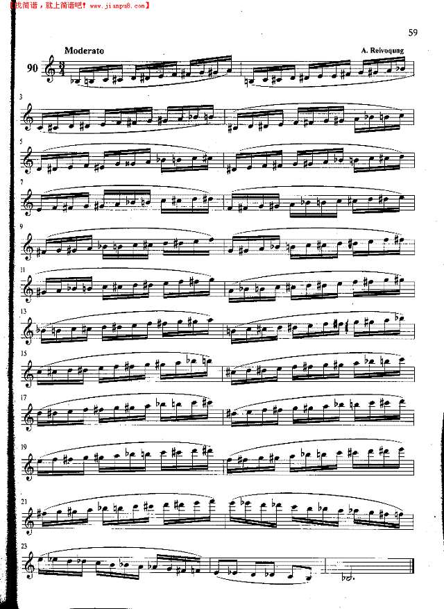 萨克斯管练习曲第100—059页萨克斯谱