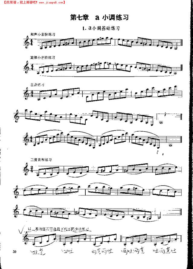 《单簧管基础教程》第七章P050其他曲谱