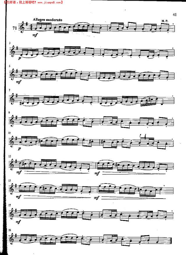 萨克斯管练习曲第100—041页萨克斯谱