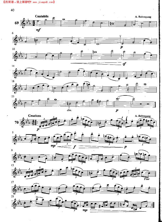 萨克斯管练习曲第100—040页萨克斯谱