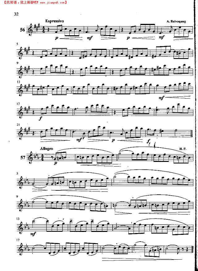 萨克斯管练习曲第100—032页简谱
