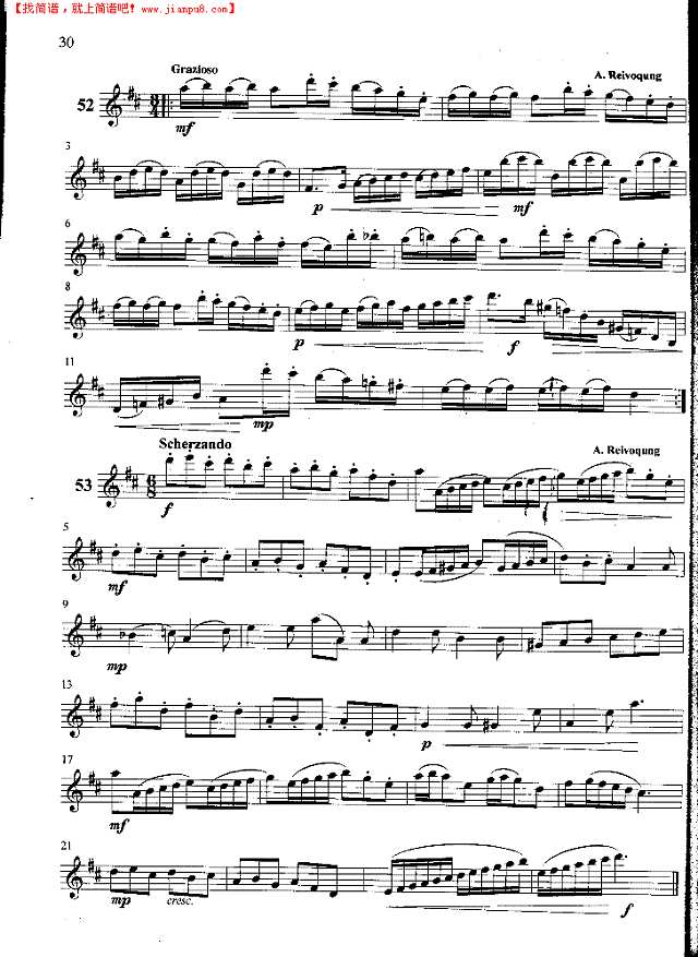 萨克斯管练习曲第100—030页萨克斯谱