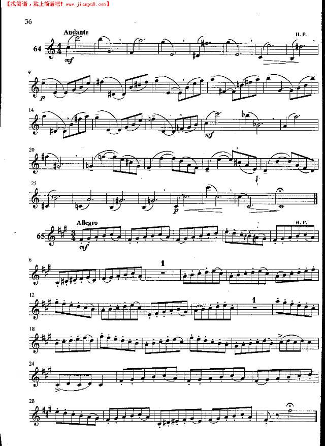 萨克斯管练习曲第100—036页萨克斯谱