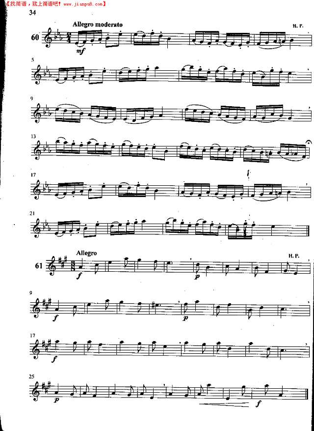 萨克斯管练习曲第100—034页萨克斯谱