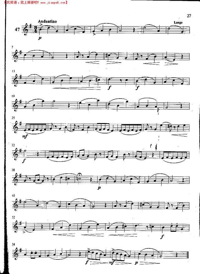 萨克斯管练习曲第100—027页萨克斯谱