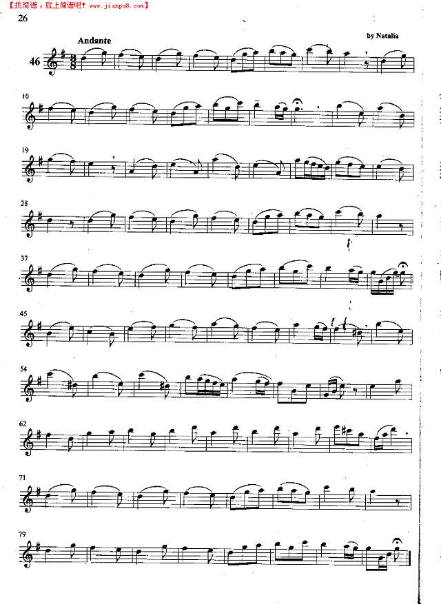 萨克斯管练习曲第100—026页萨克斯谱
