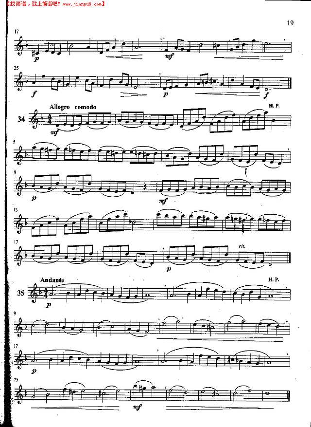 萨克斯管练习曲第100—019页萨克斯谱