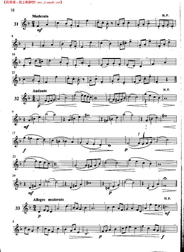 萨克斯管练习曲第100—018页萨克斯谱