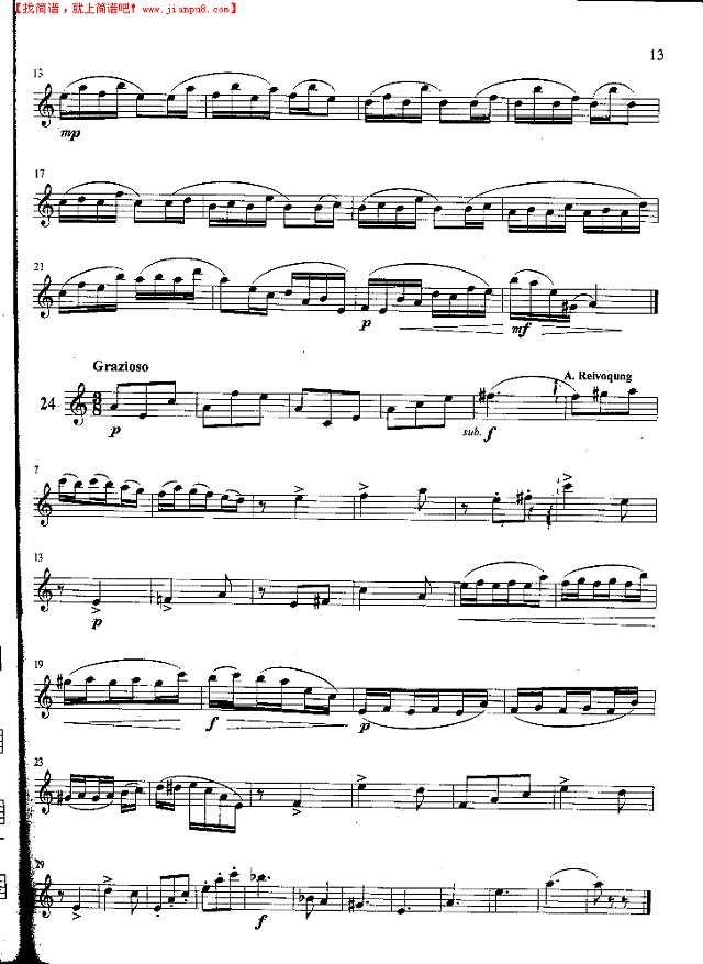 萨克斯管练习曲第100—013页萨克斯谱