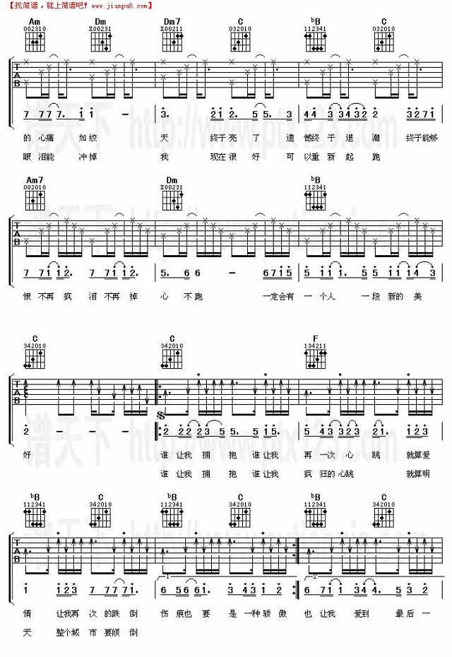 我很好(电影《把爱找回来》）吉他谱