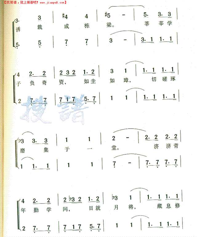 天津工商学院院歌(一)简谱