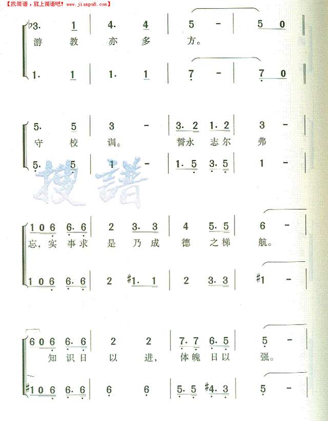 天津工商学院院歌(一)简谱