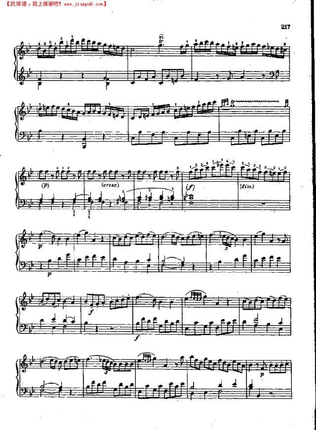 奏鸣曲Nr.333钢琴谱