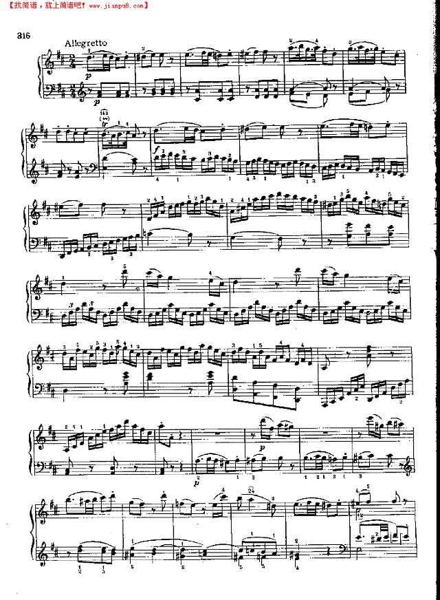 奏鸣曲Nr.576钢琴谱