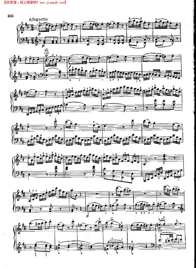 奏鸣曲Nr.576钢琴谱