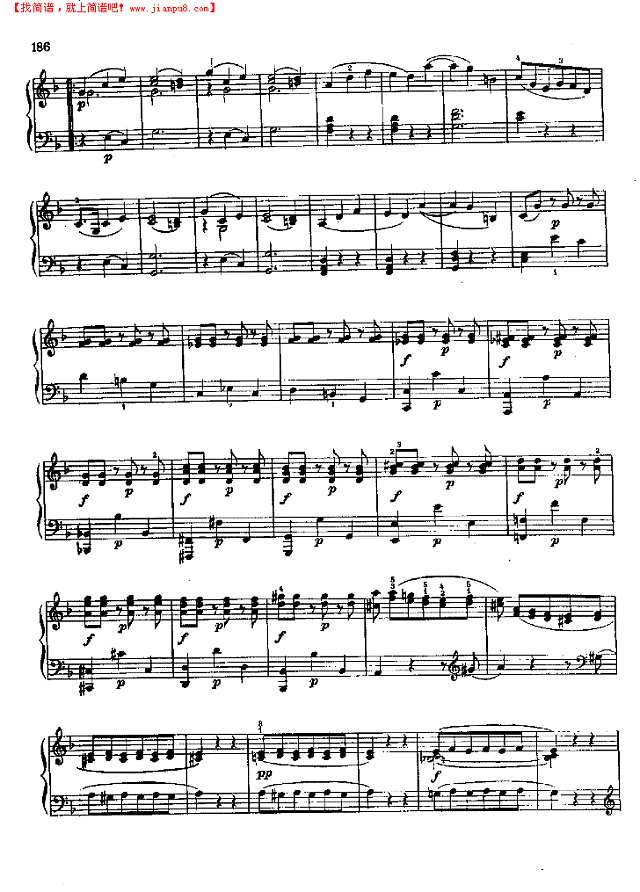 奏鸣曲Nr.332钢琴谱