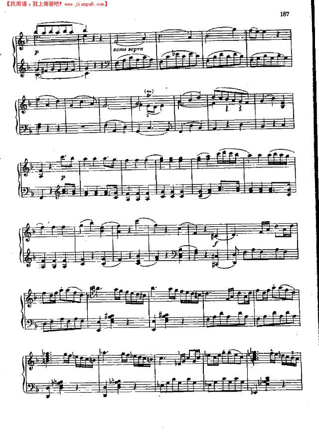 奏鸣曲Nr.332钢琴谱