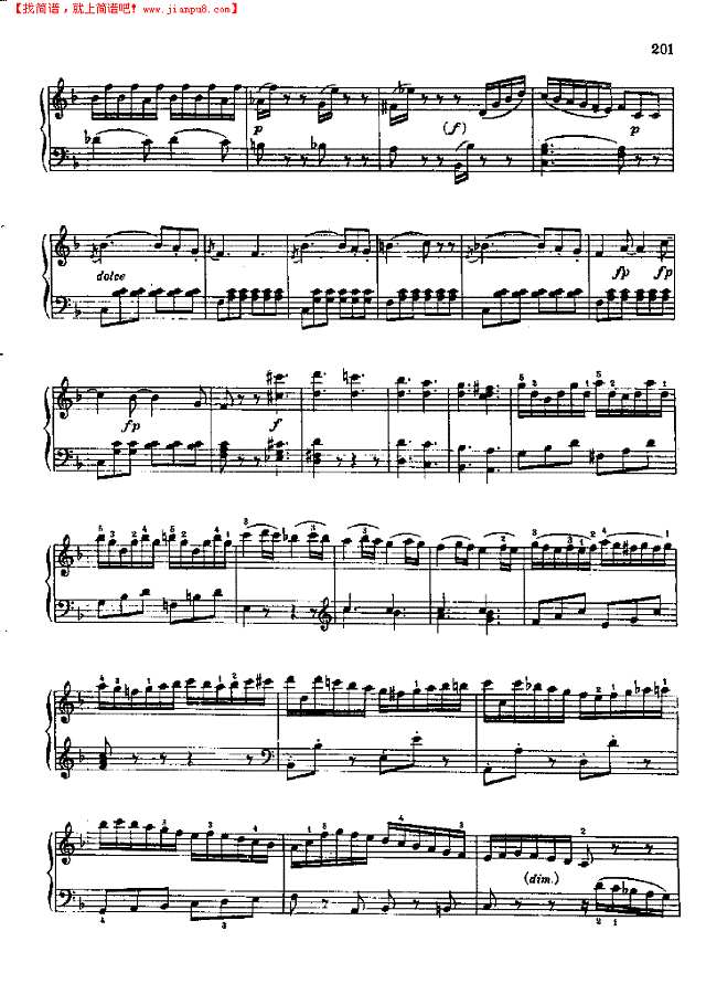 奏鸣曲Nr.332钢琴谱