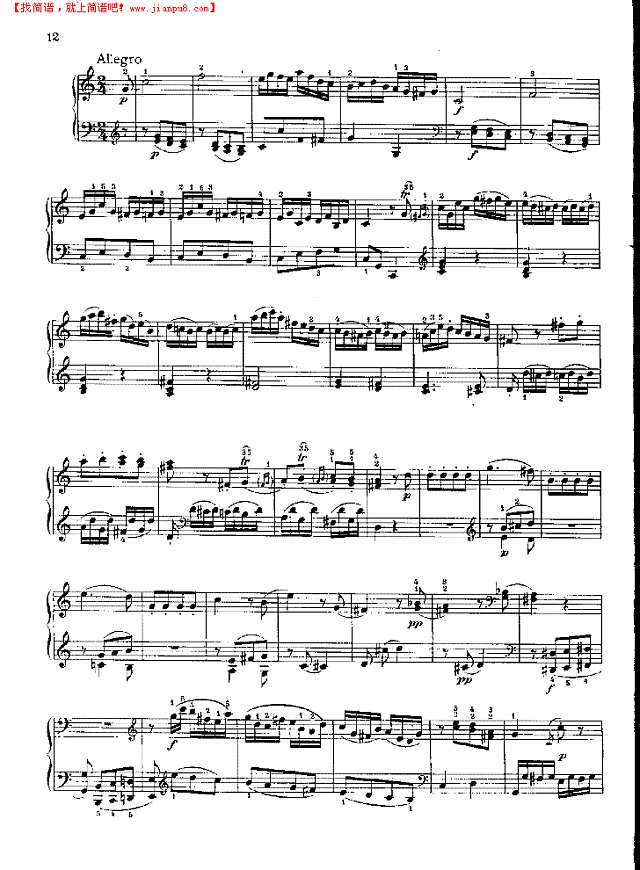 奏鸣曲Nr.279钢琴谱