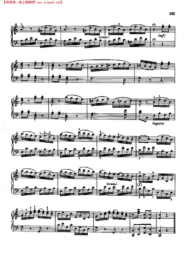 简易奏鸣曲Nr.545钢琴谱