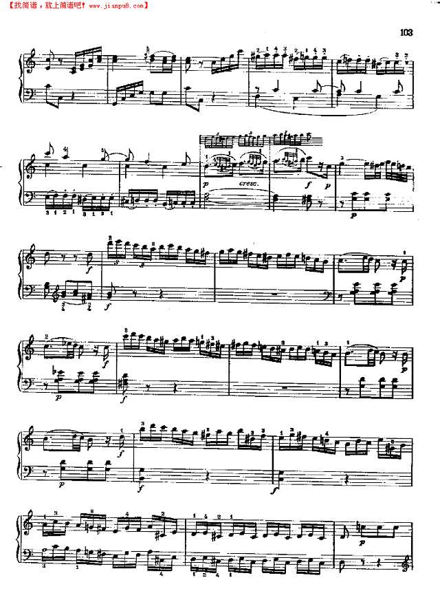 奏鸣曲Nr.309钢琴谱